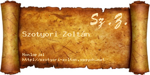 Szotyori Zoltán névjegykártya